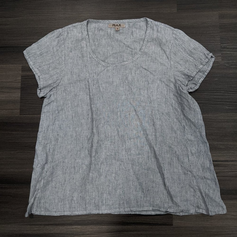 100% linen striped Flax shirt